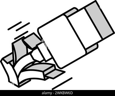 illustration vectorielle d'icône isométrique usb de câble cassé Illustration de Vecteur