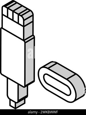 illustration vectorielle d'icône isométrique de câble de foudre Illustration de Vecteur