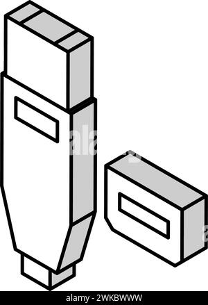 illustration vectorielle d'icône isométrique de port thunderbolt Illustration de Vecteur