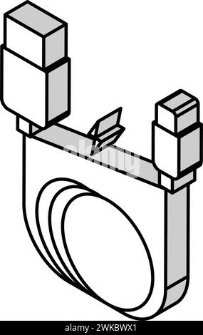 illustration vectorielle d'icône isométrique du câble de chargement Illustration de Vecteur