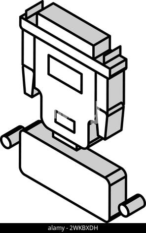illustration vectorielle d'icône isométrique de port et de câble dvi Illustration de Vecteur