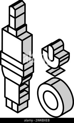 illustration vectorielle d'icône isométrique de port de microphone Illustration de Vecteur