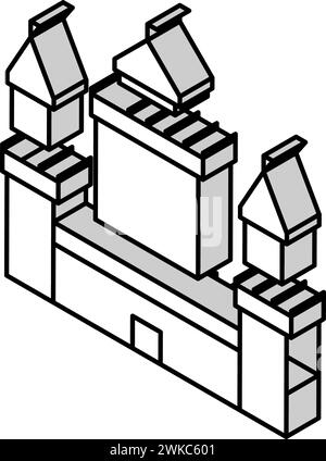 illustration vectorielle d'icône isométrique de conte de fées de royaume Illustration de Vecteur