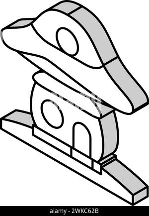 illustration vectorielle d'icône isométrique de maison de champignon Illustration de Vecteur