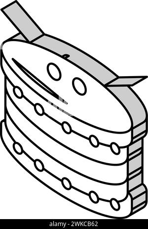 illustration vectorielle d'icône isométrique de musique de batterie Illustration de Vecteur