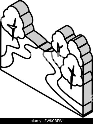 illustration vectorielle d'icône isométrique de nature de rivière Illustration de Vecteur