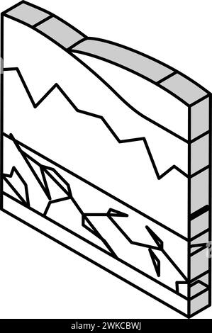 illustration vectorielle d'icône isométrique de rivière sèche Illustration de Vecteur