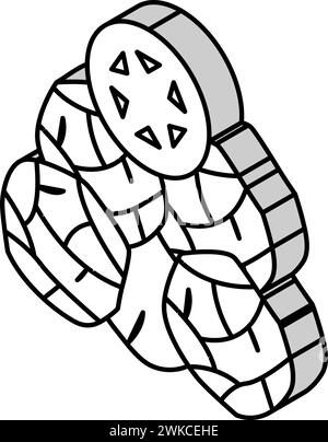 illustration vectorielle d'icône isométrique d'épinards congelés Illustration de Vecteur