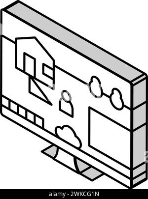 illustration vectorielle d'icône isométrique de jeu vidéo de simulation Illustration de Vecteur