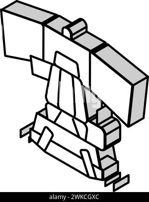 illustration vectorielle d'icône isométrique de cockpit de simulateur de course Illustration de Vecteur