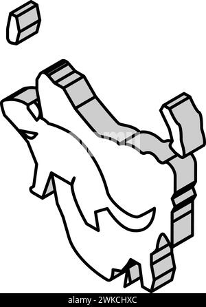 illustration vectorielle d'icône isométrique animal de tasmanie Illustration de Vecteur
