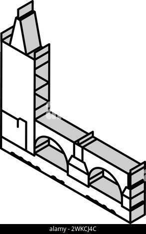 illustration vectorielle d'icône isométrique de pont charles Illustration de Vecteur