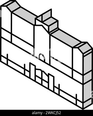 illustration vectorielle d'icône isométrique du palais de buckingham Illustration de Vecteur