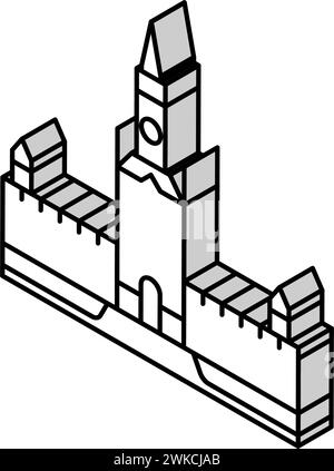 illustration vectorielle d'icône isométrique kremlin de moscou Illustration de Vecteur