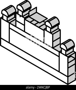 illustration vectorielle d'icône isométrique fort rouge Illustration de Vecteur