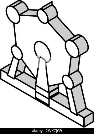 illustration vectorielle d'icône isométrique monument atomium Illustration de Vecteur