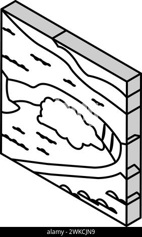 illustration vectorielle d'icône isométrique niagara falls Illustration de Vecteur