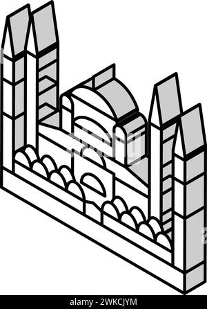 illustration vectorielle d'icône isométrique de mosquée bleue Illustration de Vecteur