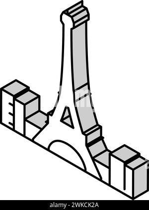 illustration vectorielle d'icône isométrique de la tour eiffel Illustration de Vecteur