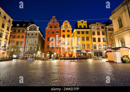 Stortorget - la place principale et la plus ancienne de la vieille ville de Stockholm, Suède Banque D'Images