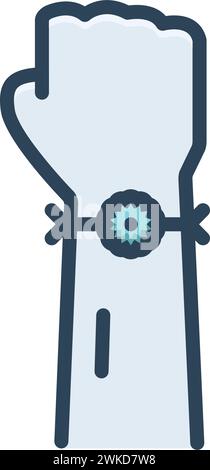 Icône pour rakhi dans la main, main Illustration de Vecteur