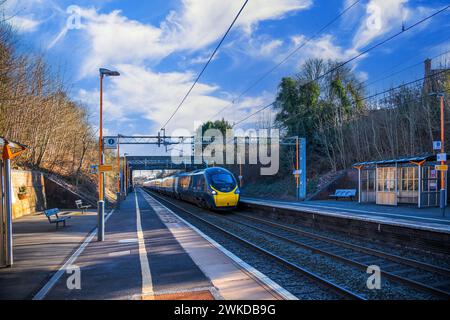 La gare de Hampton-in-Arden dessert le village de Hampton-in-Arden dans les West Midlands en Angleterre. Il est situé sur la West Coast main Line Banque D'Images