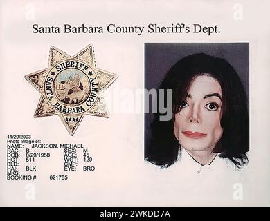 Département du shérif du comté de Santa Barbara - Michael Jackson - coup de mug, 2003 Banque D'Images