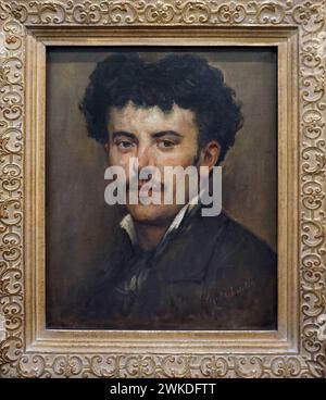 Autoportrait de Marcellin Desboutin (1823 –1902) peintre français. Banque D'Images