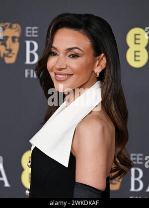 Londres, Royaume-Uni. 18 février 2024. Michelle Keegan arrive aux EE BAFTA film Awards 2024, Royal Festival Hall. Crédit : Doug Peters/EMPICS/Alamy Live Banque D'Images