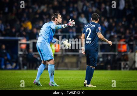 Bochum, Allemagne. 18 février 2024. Torwart Manuel Riemann (Bochum), Cristian Gamboa (Bochum) VfL Bochum - FC Bayern München 18.02.2024 Copyright (nur Banque D'Images