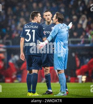 Bochum, Allemagne. 18 février 2024. Keven Schlotterbeck (Bochum) Torwart Manuel Riemann (Bochum), Ivan Ordets (Bochum) VfL Bochum - FC Bayern München 18. Banque D'Images