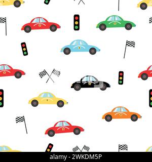 Motif coloré de voiture de course Illustration de Vecteur