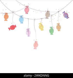 Bonbons sucrés colorés. Bonbons traditionnels pour les vacances Seker Bayram Illustration de Vecteur