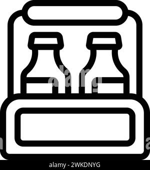 Vecteur de contour d'icône de pack de bière zéro alcool. Boissons maltées sans alcool. Production d'alcool sans brasserie Illustration de Vecteur