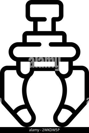 Vecteur de contour d'icône amusant robotique. Jeu de griffes d'attrapage. Machine d'automatisation Illustration de Vecteur