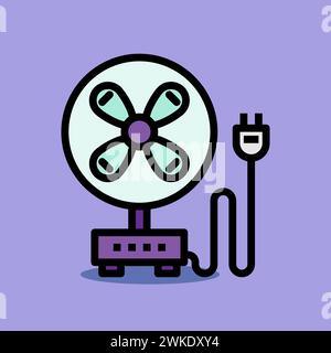 Symbole d'illustration d'art icône de meubles logo de dessin de conception de ménage dessin à la main du ventilateur électrique Illustration de Vecteur