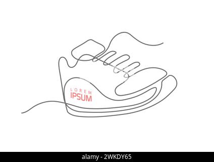 Chaussures de sport dans un style de ligne. Sneakers Vector . Skiez des baskets pour votre créativité.publicité de chaussure. Illustration de Vecteur