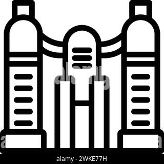 Vecteur de contour d'icône d'héritage autrichien. Édifice historique célèbre. Bâtiment de manoir Metropolis Illustration de Vecteur