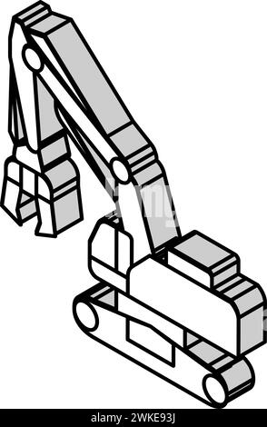 illustration vectorielle d'icône isométrique de véhicule de construction de démolition Illustration de Vecteur