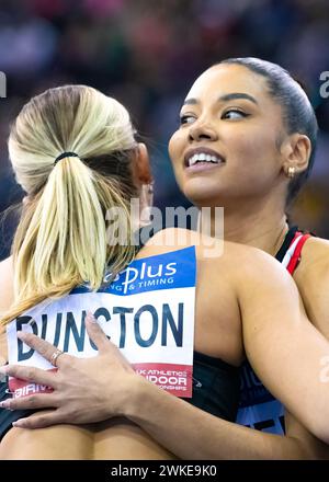 17/18 février 2024, Utilita National Indoor Arena, Birmingham, Royaume-Uni. Événement : Championnats britanniques d'athlétisme en salle 2024. Légende : photo : Mark Dunn / Alamy Live News (Sport) Banque D'Images