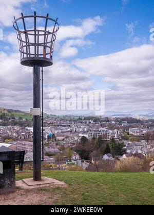 Millennium Beacon, château de Kendal, Kendal, Cumbria, Angleterre, Royaume-Uni Banque D'Images