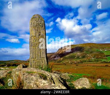 Cross Pillar, Straid, Glencolumbkille, comté de Donegal, Irlande Banque D'Images