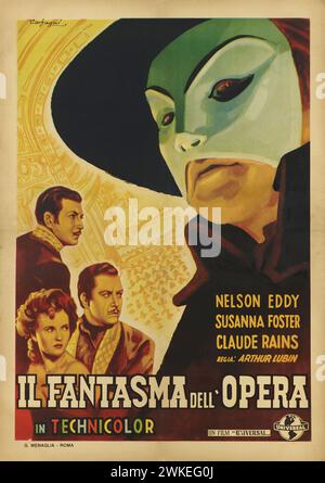 Affiche de film 'il fantasma dell'Opera (fantôme de l'Opéra)' par Arthur Lubin. Musée : COLLECTION PRIVÉE. Auteur : Federico Carfagni. Banque D'Images