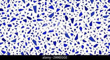 Motif de carreaux de céramique terrazo bleu ou fond de mosaïque terazo pour la texture de sol en pierre de marbre terazzo. Pièces cassées en marbre de terrazzo ou mosaïque de pièces en pierre bleue pour fond de carrelage intérieur de sol Illustration de Vecteur