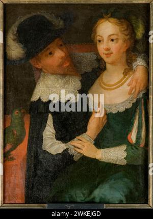 Roi Gustav II Adolf et Ebba Brahe. Musée : Nationalmuseum Stockholm. Auteur : ANONYME. Banque D'Images