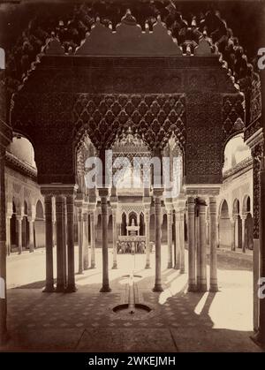 Der Löwenhof in der Alhambra. Musée : Privatsammlung. Auteur : Juan Laurent. Banque D'Images