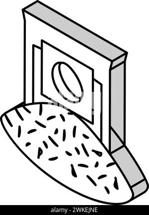 illustration vectorielle d'icône isométrique de flocons de noix de coco Illustration de Vecteur