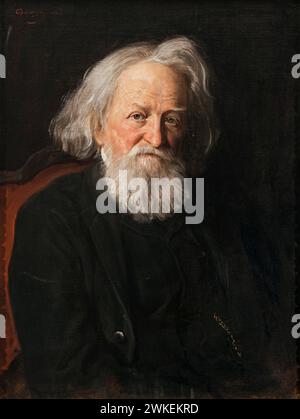 Portrait de l'historien Johann Nepomuk Sepp (1816-1909). Musée : COLLECTION PRIVÉE. AUTEUR : FRANZ VON DEFREGGER. Banque D'Images