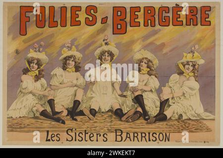 Folies Bergère. Les Sisters Barrison. Musée : COLLECTION PRIVÉE. Auteur : Alfred Choubrac. Banque D'Images