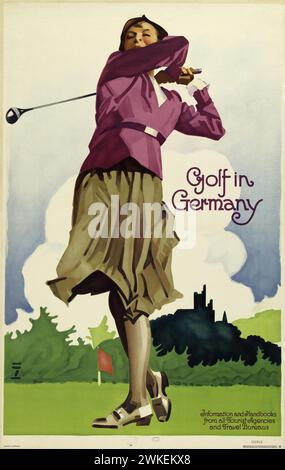 Golf en Allemagne. Musée : COLLECTION PRIVÉE. Auteur : LUDWIG HOHLWEIN. Banque D'Images